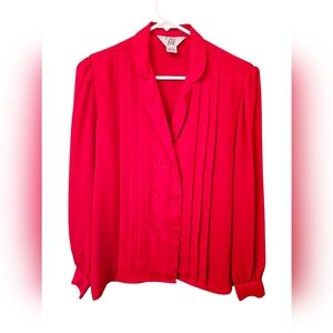 Red Double-Breasted Blouse